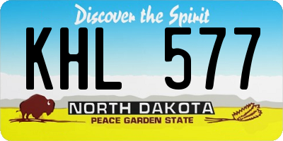ND license plate KHL577