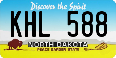 ND license plate KHL588