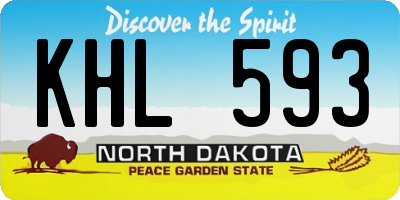 ND license plate KHL593