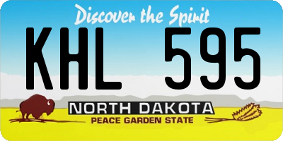 ND license plate KHL595
