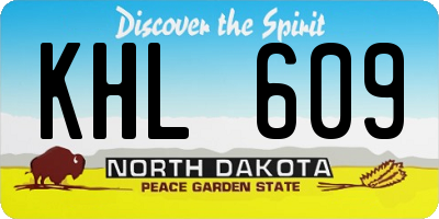 ND license plate KHL609