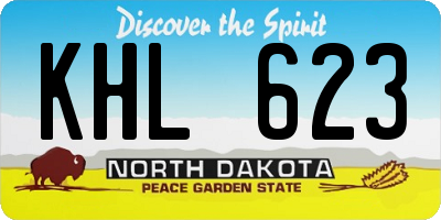 ND license plate KHL623