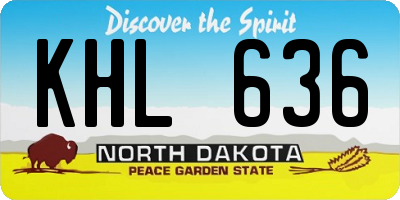 ND license plate KHL636