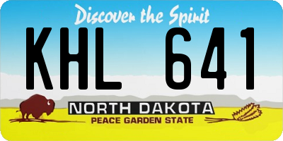 ND license plate KHL641