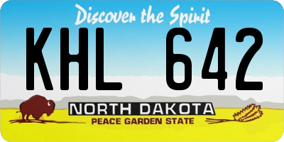 ND license plate KHL642