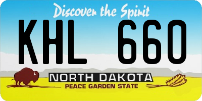 ND license plate KHL660