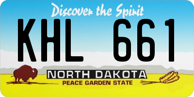 ND license plate KHL661