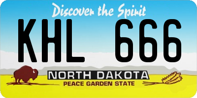 ND license plate KHL666