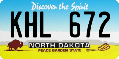 ND license plate KHL672