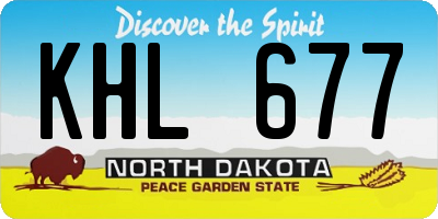 ND license plate KHL677