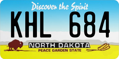 ND license plate KHL684