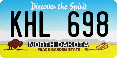 ND license plate KHL698