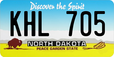 ND license plate KHL705