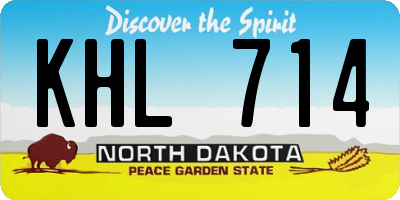 ND license plate KHL714
