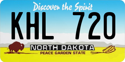 ND license plate KHL720