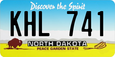 ND license plate KHL741