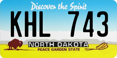 ND license plate KHL743