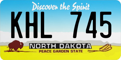 ND license plate KHL745