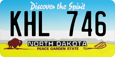 ND license plate KHL746