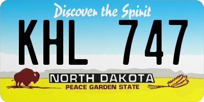 ND license plate KHL747