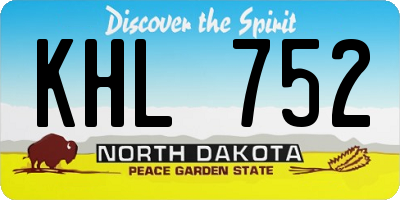 ND license plate KHL752