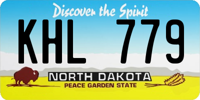 ND license plate KHL779