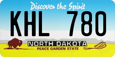 ND license plate KHL780