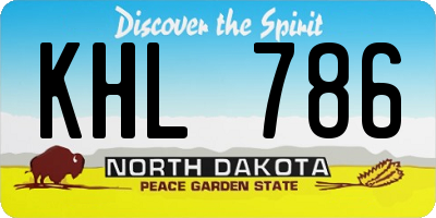 ND license plate KHL786