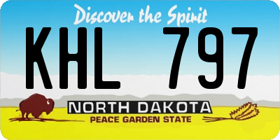 ND license plate KHL797