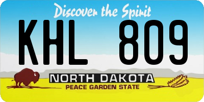 ND license plate KHL809