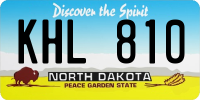 ND license plate KHL810