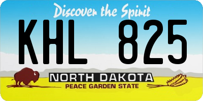 ND license plate KHL825