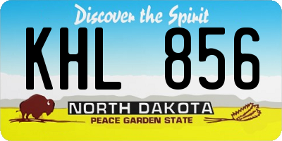 ND license plate KHL856