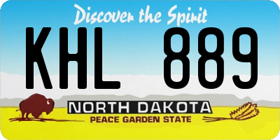 ND license plate KHL889