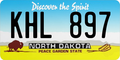 ND license plate KHL897
