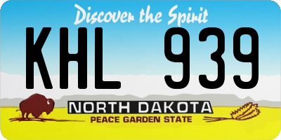 ND license plate KHL939