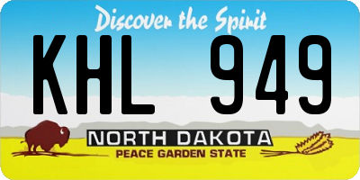 ND license plate KHL949