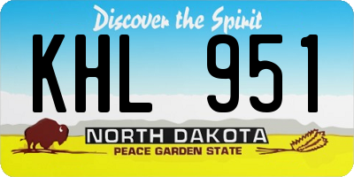 ND license plate KHL951
