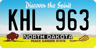 ND license plate KHL963