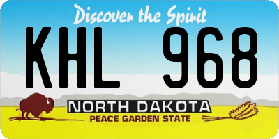 ND license plate KHL968