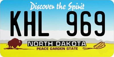 ND license plate KHL969