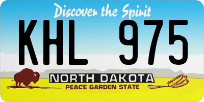 ND license plate KHL975