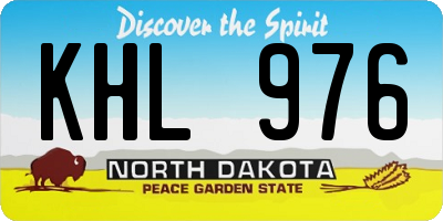 ND license plate KHL976