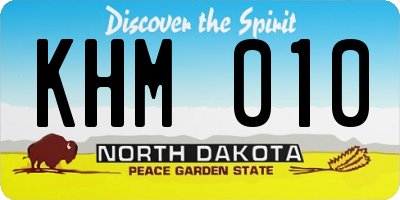ND license plate KHM010