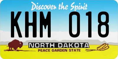 ND license plate KHM018