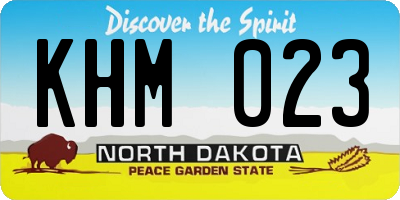ND license plate KHM023