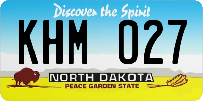 ND license plate KHM027