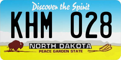 ND license plate KHM028