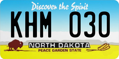 ND license plate KHM030