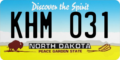 ND license plate KHM031